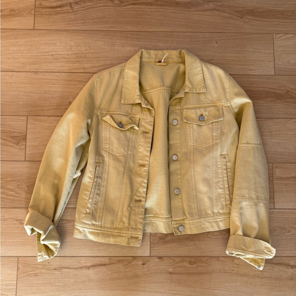 Free People Yellow Denim Jacket